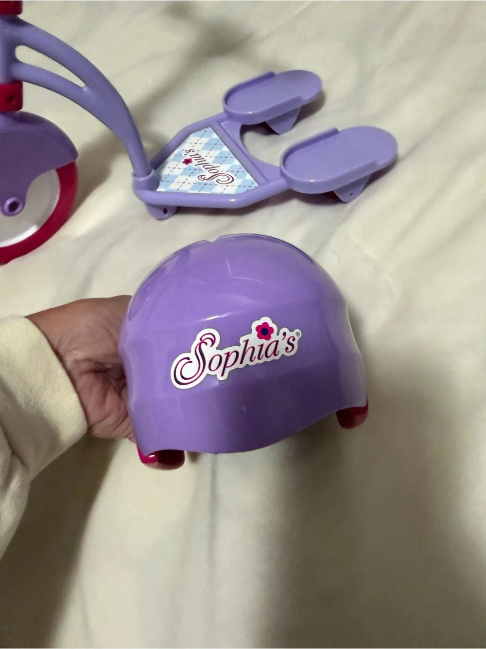 Teamson Kids Sophie’s Purple Kids Scooter and Helmet Set